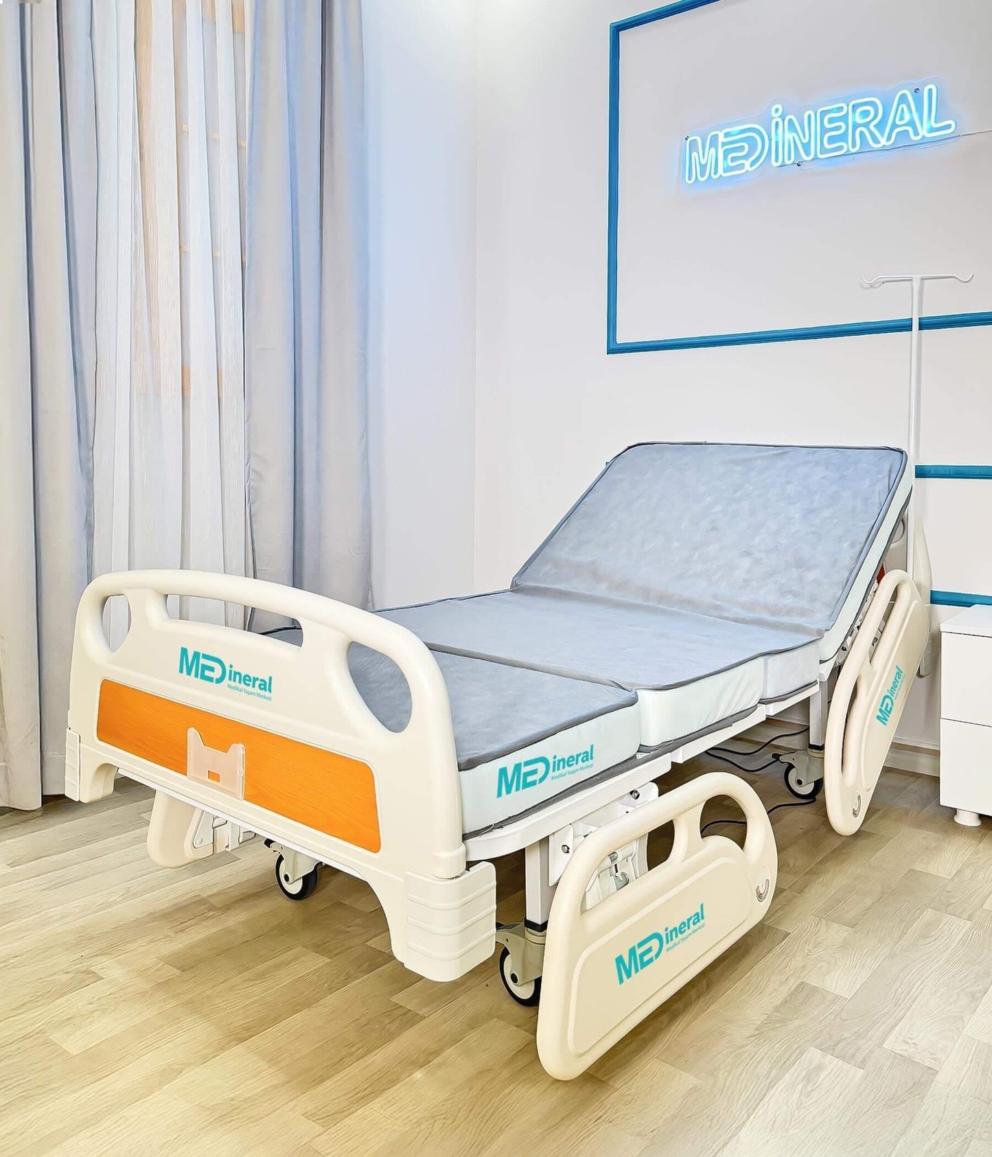 2 Motor Full ABS Hasta Karyolası | Baklava Tipi Havalı Yatak + Alez