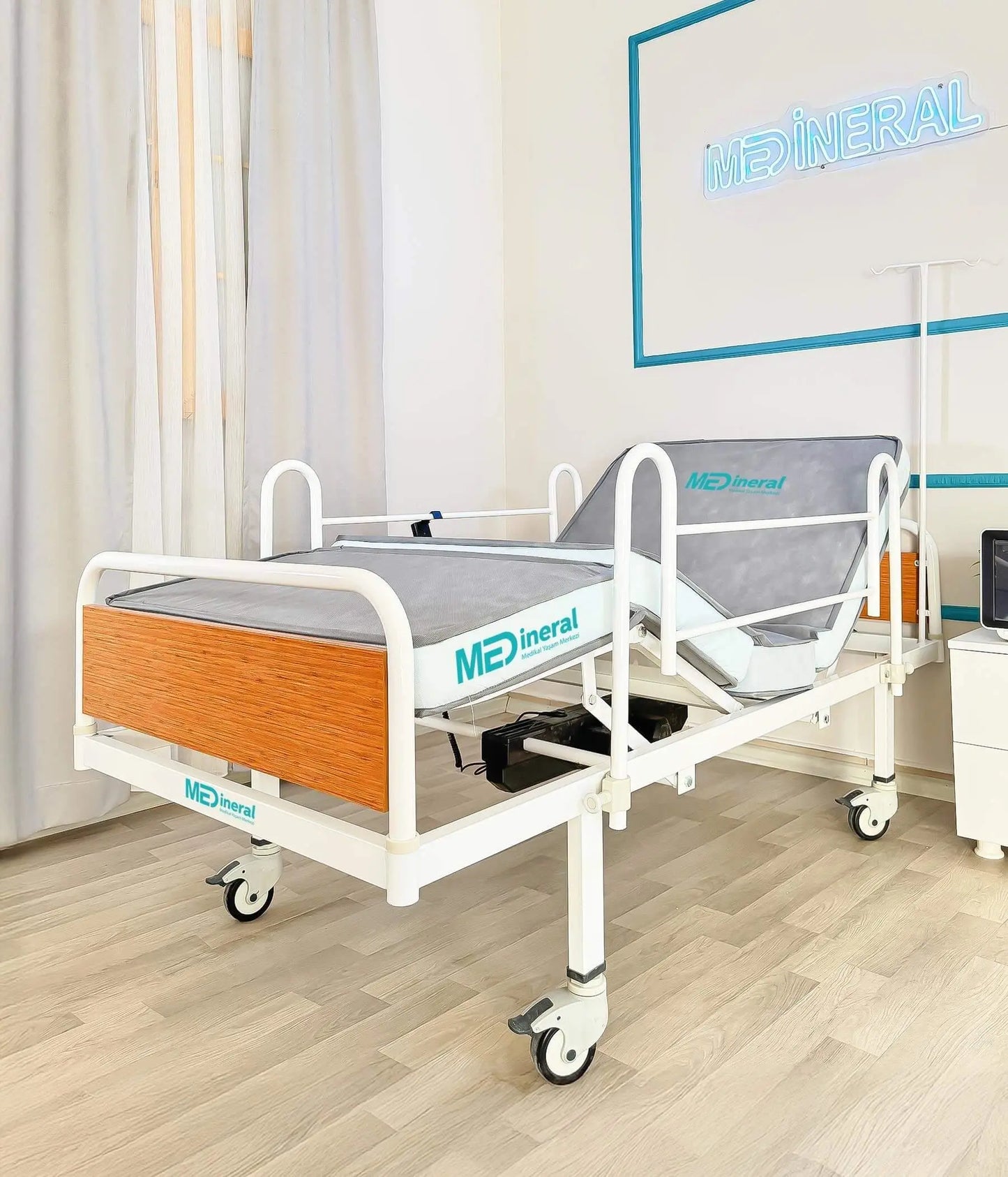 2 Motor Eko Hasta Karyolası | 15 Cm Antibakteriyel Visko Yatak + Alez