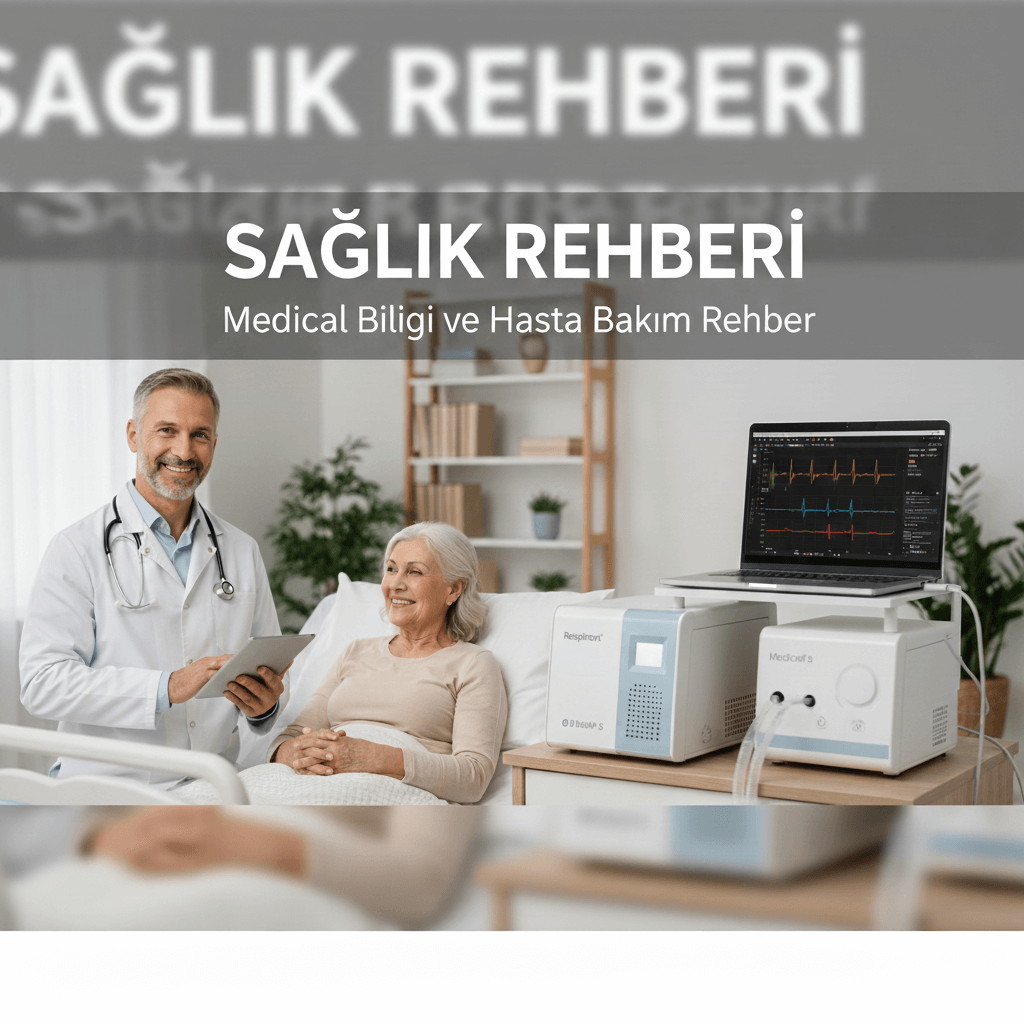 Medikal cihaz kullanımı ve hasta bakımı hakkında bilgilendirici sağlık rehberi görseli.