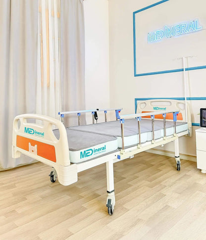 2 Motor Tabanca Korkuluklu Hasta Karyolası | Baklava Tipi Havalı Yatak + Alez