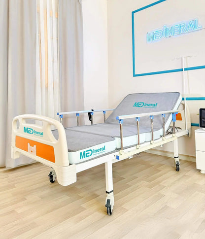 2 Motor Tabanca Korkuluklu Hasta Karyolası | Baklava Tipi Havalı Yatak + Alez