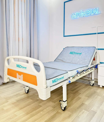 2 Motor Tabanca Korkuluklu Hasta Karyolası | Baklava Tipi Havalı Yatak + Alez