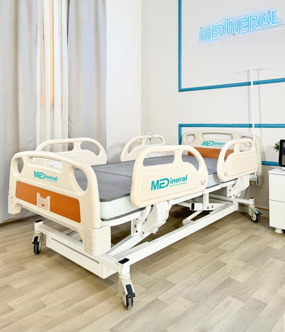 4 Motorlu Hasta Karyolası | Full ABS Asansörlü Elektrikli + 15 cm Antibakteriyel Visco Yatak & Alez
