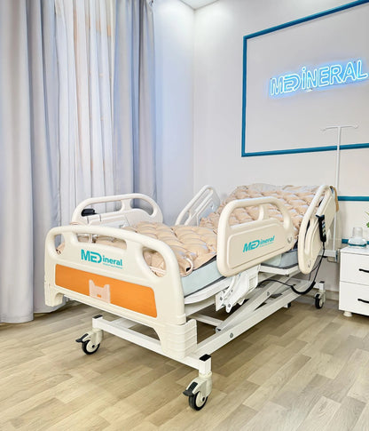 4 Motor Hasta Karyolası | Full ABS Asansörlü Elektrikli + Baklava Tipi Havalı Yatak & Alez