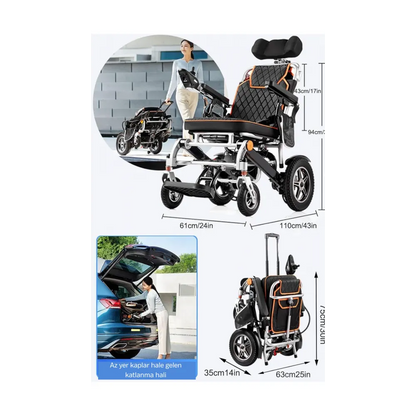 Poylin P206 Ultra Hafif Akülü Sandalye | Katlanabilir & Lityum