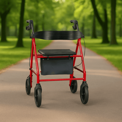 POYLİN 4 Tekerlekli Oturaklı Rollatör | Yaşlı Yürümeye Destek Yürüteç